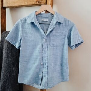 Sonoma Boys Light Blue Short Sleeve Button-Down Shirt (Size L)
